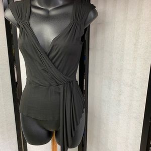 Black Asymmetrical Stretch Top